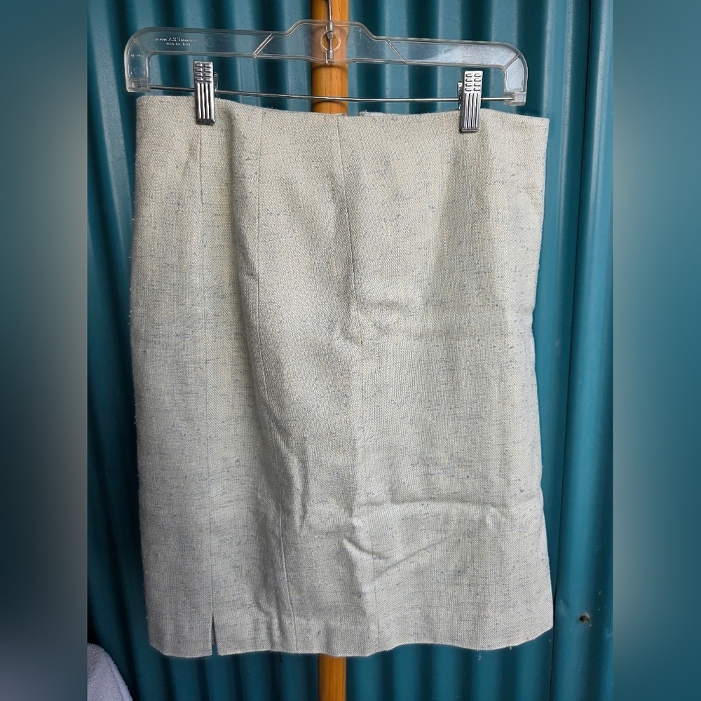 Teenflo Cream Pencil Skirt Knee-Length Workwear